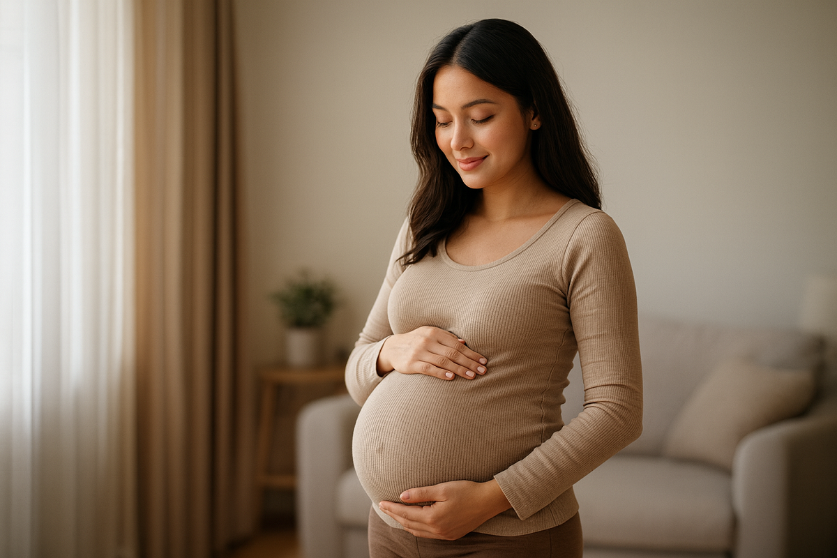 Bụng gò cứng ở tuần 32: Dấu hiệu sinh lý hay cảnh báo dọa sinh non? - Ảnh 1.