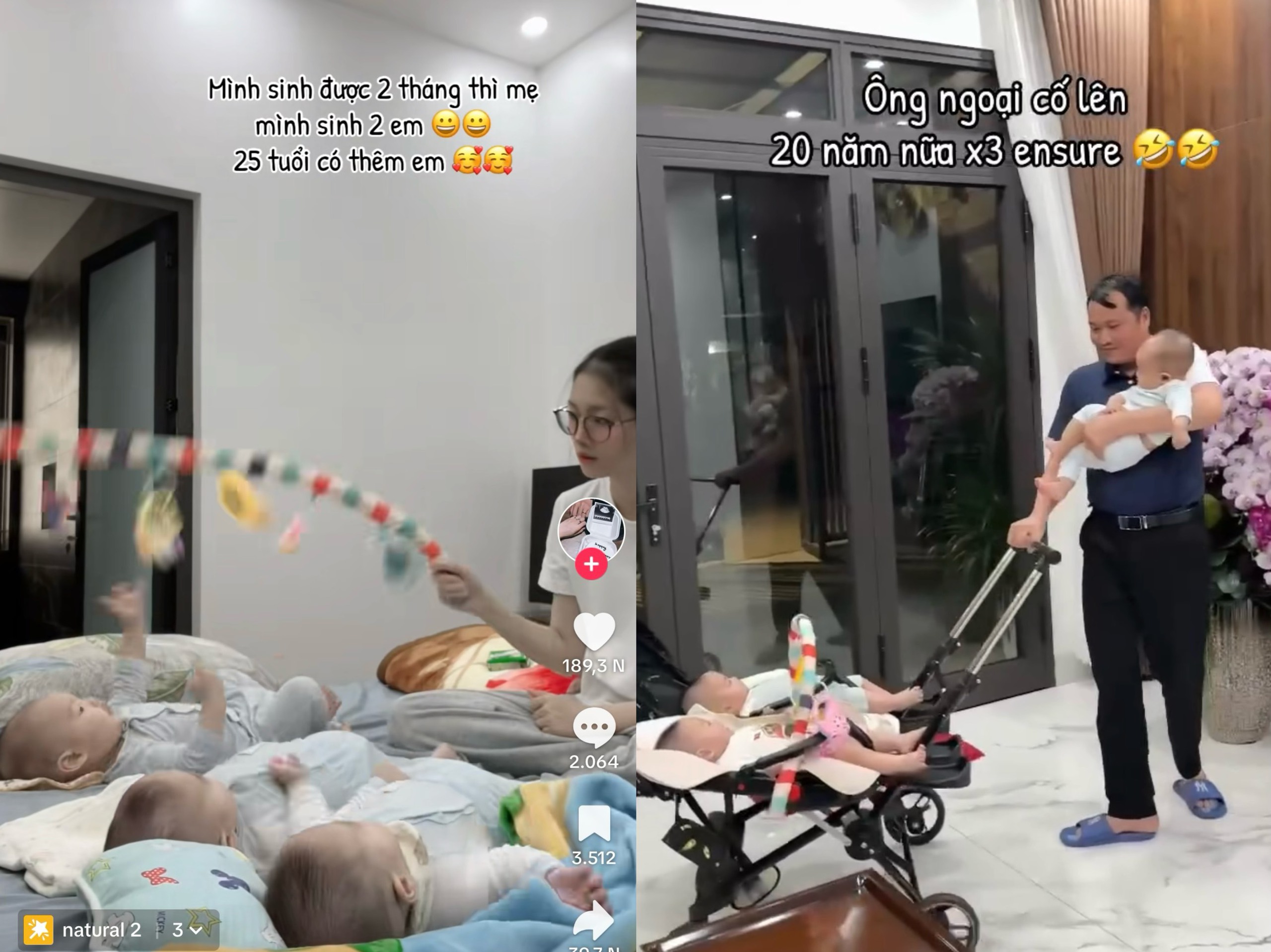 Mẹ sinh đôi khi con gái sinh con đầu lòng, cả nhà tất bật chăm 3 bé  - Ảnh 1.