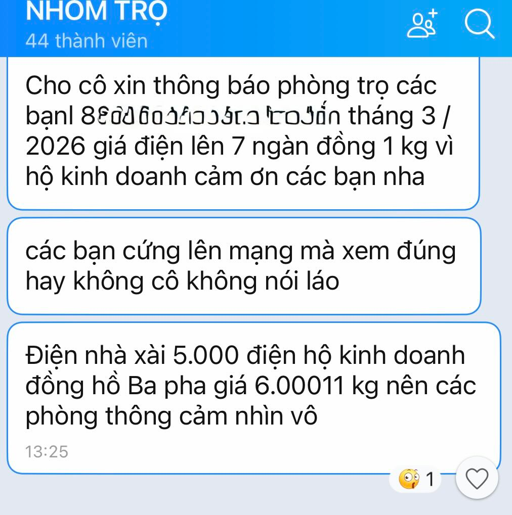 Tiền điện 7.000 đồng/số ở phòng trọ: Người thuê “nóng mặt”, mạng xã hội tranh cãi gay gắt