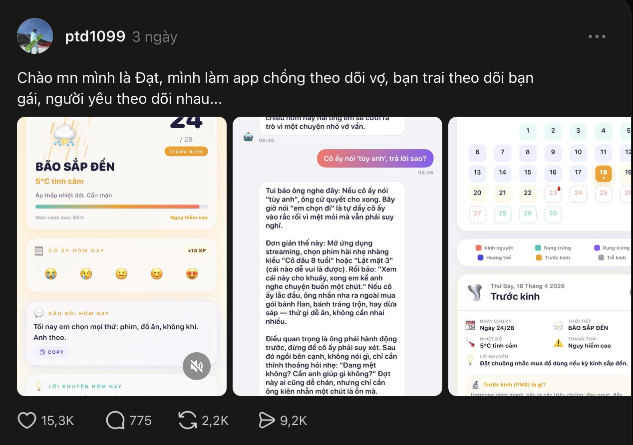 Chàng trai 9X phát triển app thấu hiểu bạn gái thu hút 50 . 000 Lượt tải - Ảnh 1.